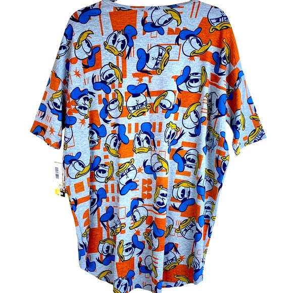 LuLaRoe Disney Collaboration Irma Tunic Top High Low Dolman Donald Duck Faces - Picture 9 of 11